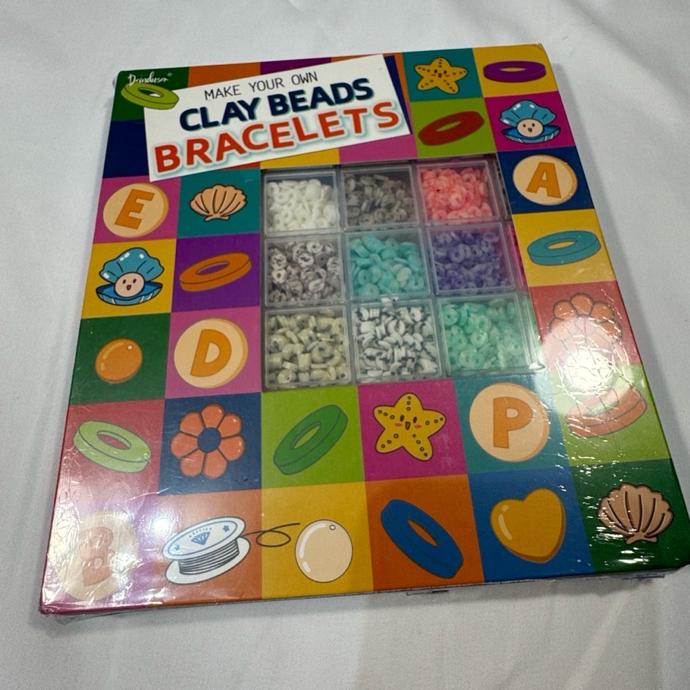 Darice Clay Beads Bracelet Craft Set - Red, Blue, White
